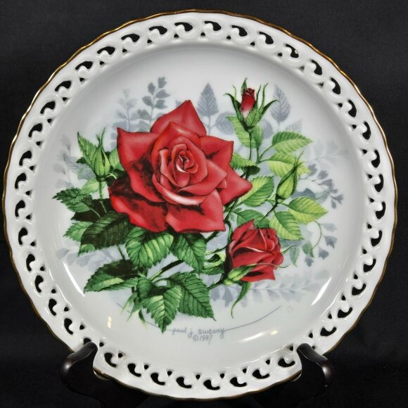 Hamilton Collection American Rose Garden American Spirit Artist Signed Plate - Picture 1 of 7